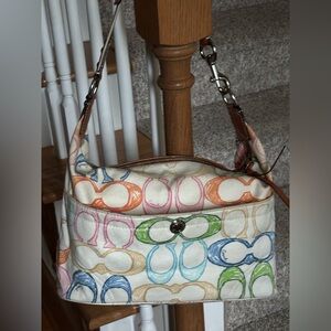 Coach Multicolor Signature Scribble Print Bag